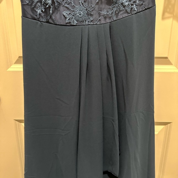 Chic Navy Lace Overlay Dress - Picture 3 of 7